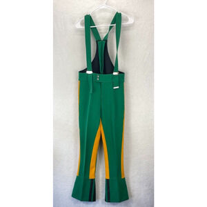 Vintage SKITIQUE‎ Snow Pants Overalls Women's Green Skiing Snowboarding Sz L